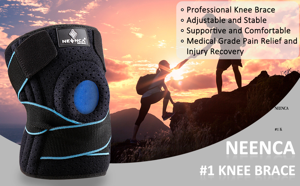 NEENCA Knee Brace with Side Stabilizers &amp; Patella Gel Pads