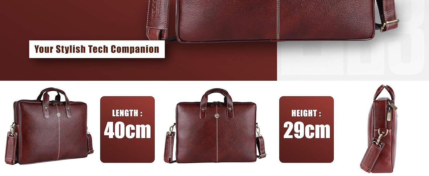 Hammonds Flycatcher Stylish Laptop Bag for Men -Leather, Sleek Design, Office-Ready, Travel-Friendly